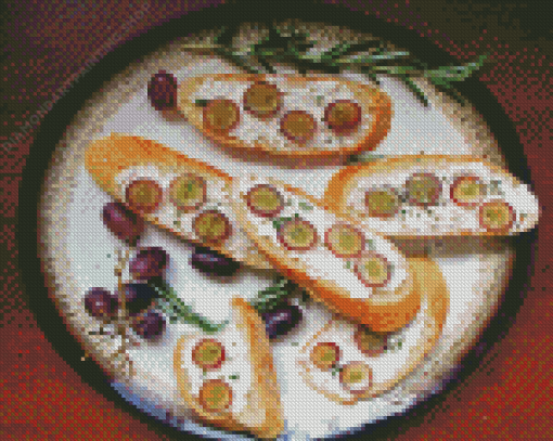 Bread And Grapes Diamond Paintings