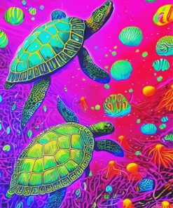 Psychedelic Sea Turtles Diamond Paintings