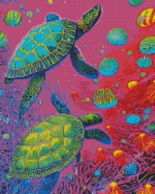 Psychedelic Sea Turtles Diamond Paintings