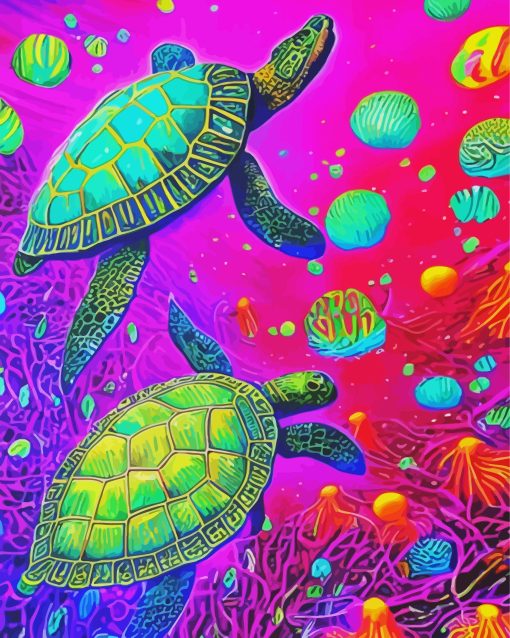 Psychedelic Sea Turtles Diamond Paintings