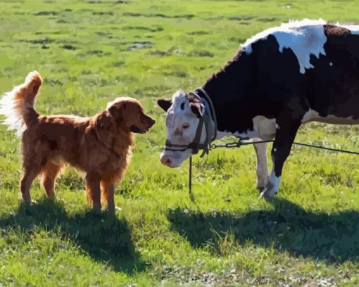 Dog And Cow Diamond Paintings