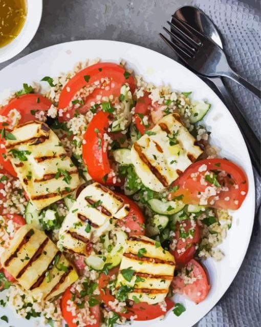 Halloumi Salad Diamond Paintings