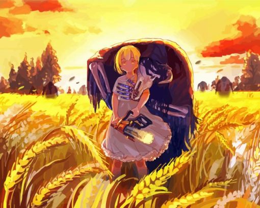 Girl In Corn Field Diamond Paintings