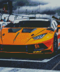 Orange Lamborghini Diamond Paintings