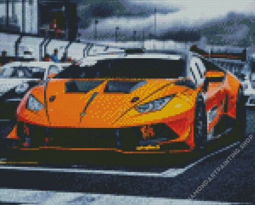 Orange Lamborghini Diamond Paintings