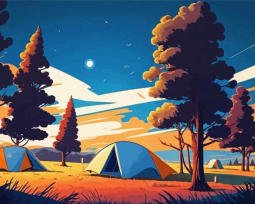 Forest Campsite Diamond Paintings