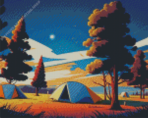 Forest Campsite Diamond Paintings