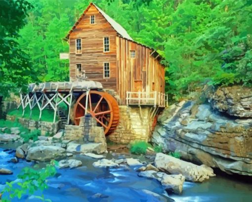 Old Grist Mill Diamond Paintings