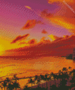 Sunset Waikiki Beach Diamond Paintings