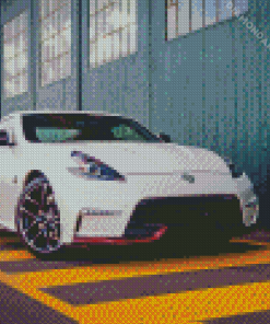 White 370z Nissan Diamond Paintings