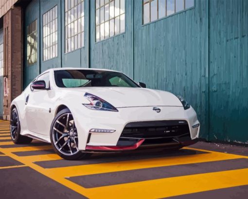 White 370z Nissan Diamond Paintings