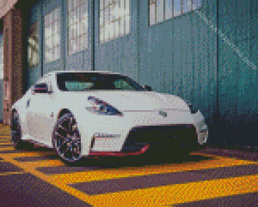 White 370z Nissan Diamond Paintings