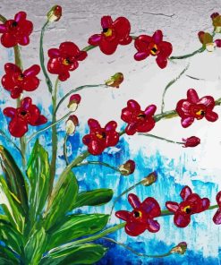 Abstract Red Orchid Diamond Paintings