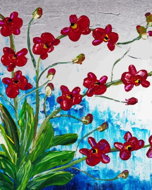 Abstract Red Orchid Diamond Paintings