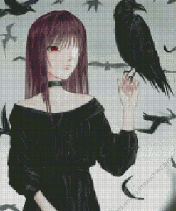 Girl And Crows Diamond Paintings