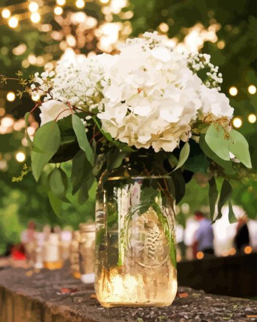 Hydrangeas In A Jar Diamond Paintings